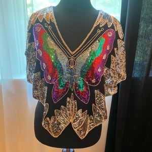 Butterfly sequin top
